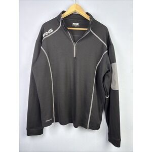 PING SensorCool 1/4 Zip Pullover Mens Large Black Performance Golf Long Sleeve